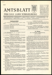 Amtsblatt für das Land Vorarlberg