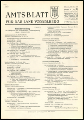 Amtsblatt für das Land Vorarlberg