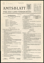 Amtsblatt für das Land Vorarlberg