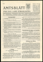 Amtsblatt für das Land Vorarlberg