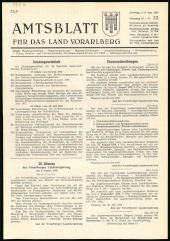 Amtsblatt für das Land Vorarlberg 19700808 Seite: 1