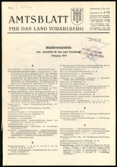 Amtsblatt für das Land Vorarlberg 1970bl01 Seite: 1