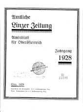 Amtliche Linzer Zeitung 1928bl01 Seite: 1