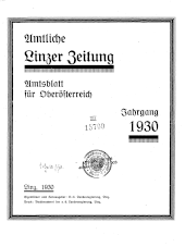 Amtliche Linzer Zeitung 1930bl01 Seite: 1