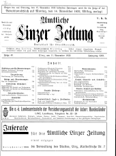 Amtliche Linzer Zeitung 19321111 Seite: 1