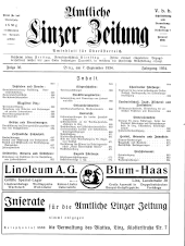 Amtliche Linzer Zeitung 19340907 Seite: 1