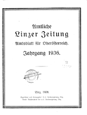 Amtliche Linzer Zeitung 1936bl01 Seite: 1