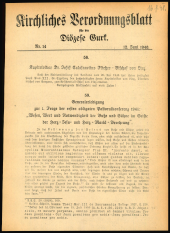 Kirchliches Verordnungsblatt für die Diözese Gurk 19460612 Seite: 1