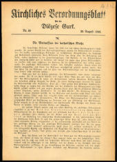 Kirchliches Verordnungsblatt für die Diözese Gurk 19460830 Seite: 1