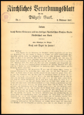 Kirchliches Verordnungsblatt für die Diözese Gurk 19470203 Seite: 1