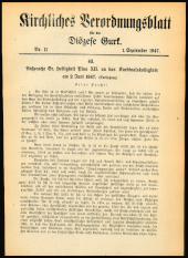 Kirchliches Verordnungsblatt für die Diözese Gurk 19470901 Seite: 1