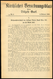 Kirchliches Verordnungsblatt für die Diözese Gurk 19480206 Seite: 1