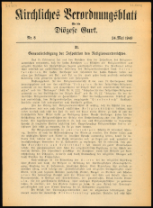 Kirchliches Verordnungsblatt für die Diözese Gurk 19490524 Seite: 1