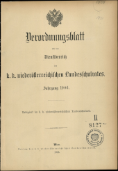 Verordnungsblatt für den Dienstbereich des niederösterreichischen Landesschulrates 1906bl01 Seite: 1