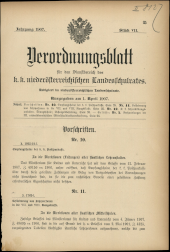 Verordnungsblatt für den Dienstbereich des niederösterreichischen Landesschulrates 19070401 Seite: 1