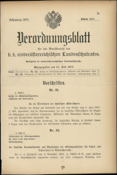 Verordnungsblatt für den Dienstbereich des niederösterreichischen Landesschulrates 19070715 Seite: 1