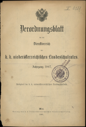 Verordnungsblatt für den Dienstbereich des niederösterreichischen Landesschulrates 1907bl01 Seite: 1