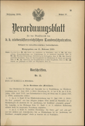 Verordnungsblatt für den Dienstbereich des niederösterreichischen Landesschulrates 19090215 Seite: 1