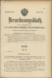 Verordnungsblatt für den Dienstbereich des niederösterreichischen Landesschulrates 19141115 Seite: 1