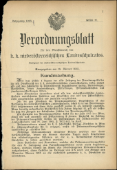 Verordnungsblatt für den Dienstbereich des niederösterreichischen Landesschulrates