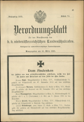 Verordnungsblatt für den Dienstbereich des niederösterreichischen Landesschulrates 19150315 Seite: 1