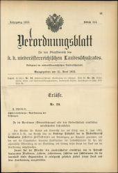 Verordnungsblatt für den Dienstbereich des niederösterreichischen Landesschulrates 19150615 Seite: 1