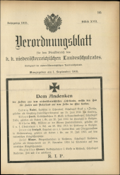 Verordnungsblatt für den Dienstbereich des niederösterreichischen Landesschulrates 19150901 Seite: 1