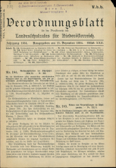 Verordnungsblatt für den Dienstbereich des niederösterreichischen Landesschulrates