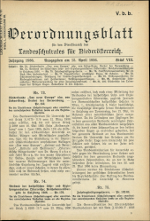 Verordnungsblatt für den Dienstbereich des niederösterreichischen Landesschulrates