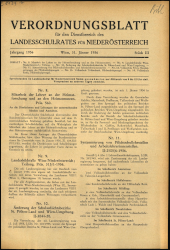 Verordnungsblatt für den Dienstbereich des niederösterreichischen Landesschulrates