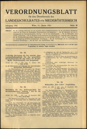 Verordnungsblatt für den Dienstbereich des niederösterreichischen Landesschulrates 19610131 Seite: 1