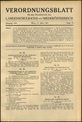 Verordnungsblatt für den Dienstbereich des niederösterreichischen Landesschulrates 19610315 Seite: 1