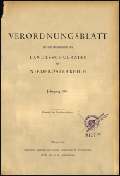 Verordnungsblatt für den Dienstbereich des niederösterreichischen Landesschulrates 1961bl01 Seite: 1