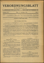 Verordnungsblatt für den Dienstbereich des niederösterreichischen Landesschulrates