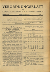 Verordnungsblatt für den Dienstbereich des niederösterreichischen Landesschulrates