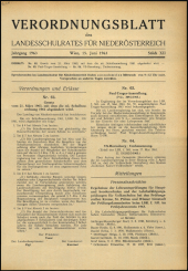 Verordnungsblatt für den Dienstbereich des niederösterreichischen Landesschulrates 19630615 Seite: 1