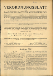 Verordnungsblatt für den Dienstbereich des niederösterreichischen Landesschulrates 19641214 Seite: 1