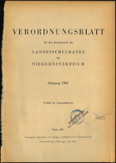 Verordnungsblatt für den Dienstbereich des niederösterreichischen Landesschulrates 1966bl01 Seite: 1