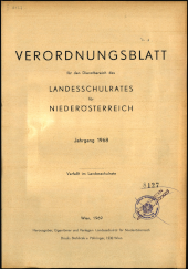 Verordnungsblatt für den Dienstbereich des niederösterreichischen Landesschulrates 1968bl01 Seite: 1