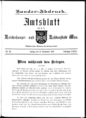 Sonder-Abdruck Amtsblatt Wien