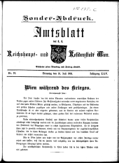 Sonder-Abdruck Amtsblatt Wien