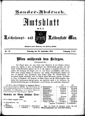 Sonder-Abdruck Amtsblatt Wien