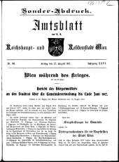 Sonder-Abdruck Amtsblatt Wien 19170817 Seite: 1