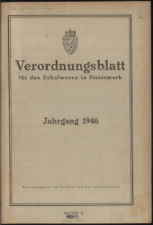 Verordnungsblatt für das Schulwesen in Steiermark 1946bl01 Seite: 1