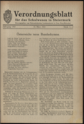 Verordnungsblatt für das Schulwesen in Steiermark 19470315 Seite: 1