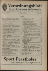 Verordnungsblatt für das Schulwesen in Steiermark 19470815 Seite: 1