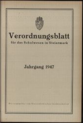 Verordnungsblatt für das Schulwesen in Steiermark 1947bl01 Seite: 1