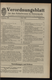 Verordnungsblatt für das Schulwesen in Steiermark 19480501 Seite: 1