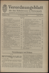 Verordnungsblatt für das Schulwesen in Steiermark 19481115 Seite: 1