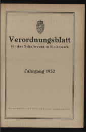 Verordnungsblatt für das Schulwesen in Steiermark 1952bl01 Seite: 1